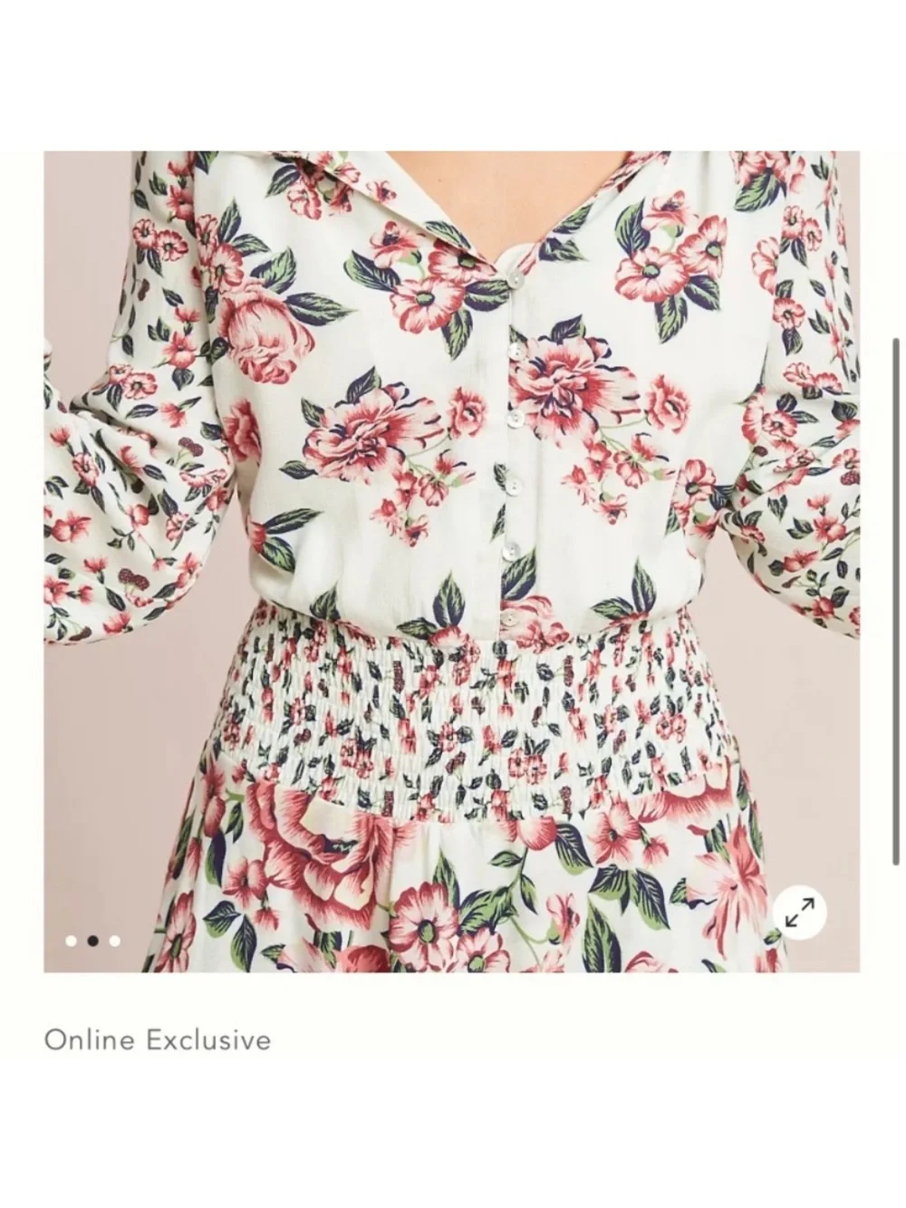 Anthropologie Farm Rio Anabela Floral
Smocked Mini Dress - Picture 2 of 9